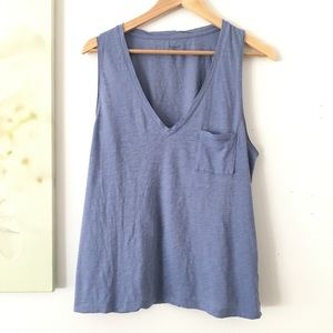Madewell Pocket Tank Whisper Cotton V-Neck